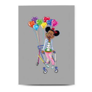 Black Young Girl with Walking Frame