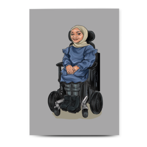 Brown Adult Female in Hijab, Wheelchair User