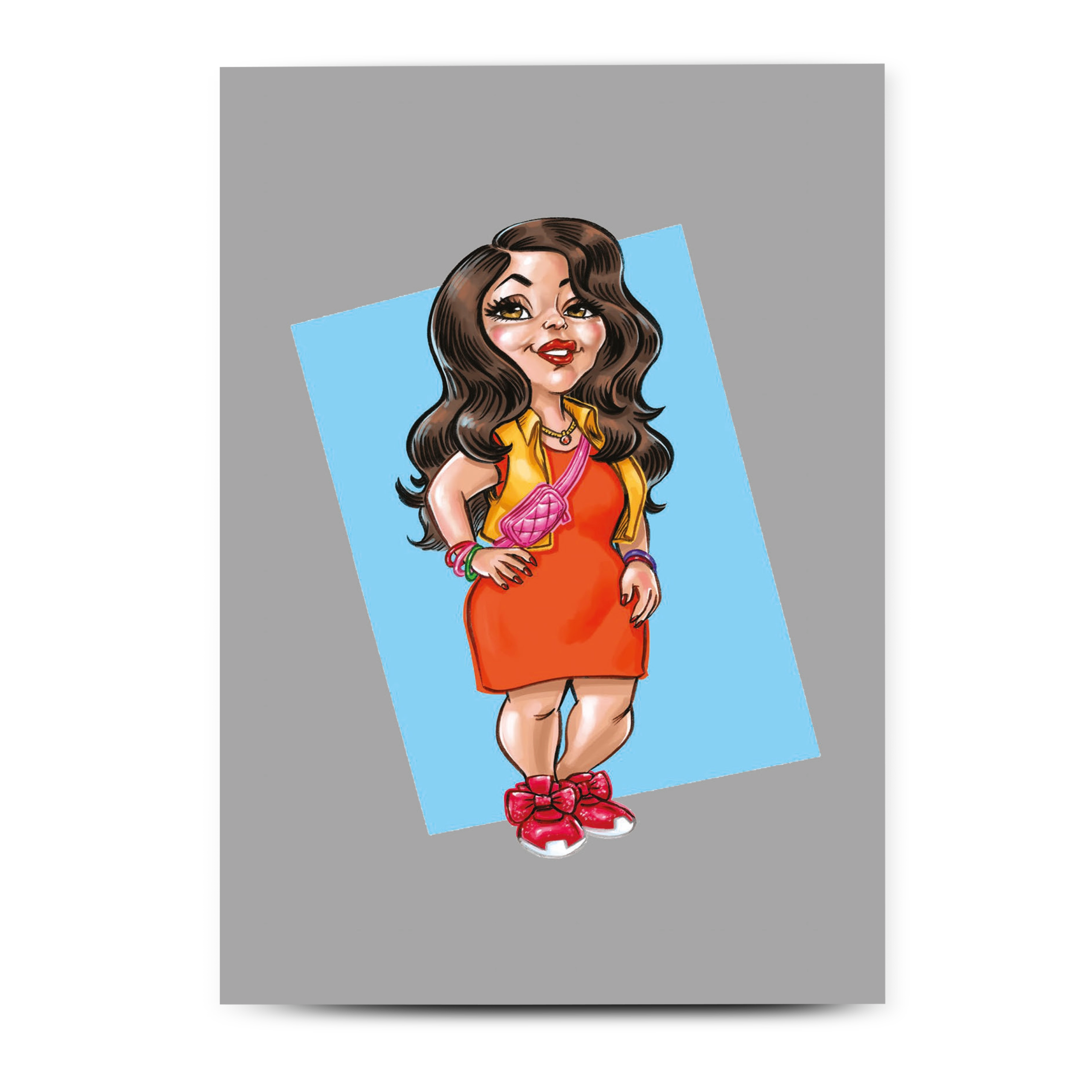 Representation Collection greeting card featuring a white adult female little person in a stylish, modern illustration.